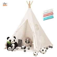 NPOT High quality portable cotton canvas kid teepee tents for kids play tent teepee tent for kids